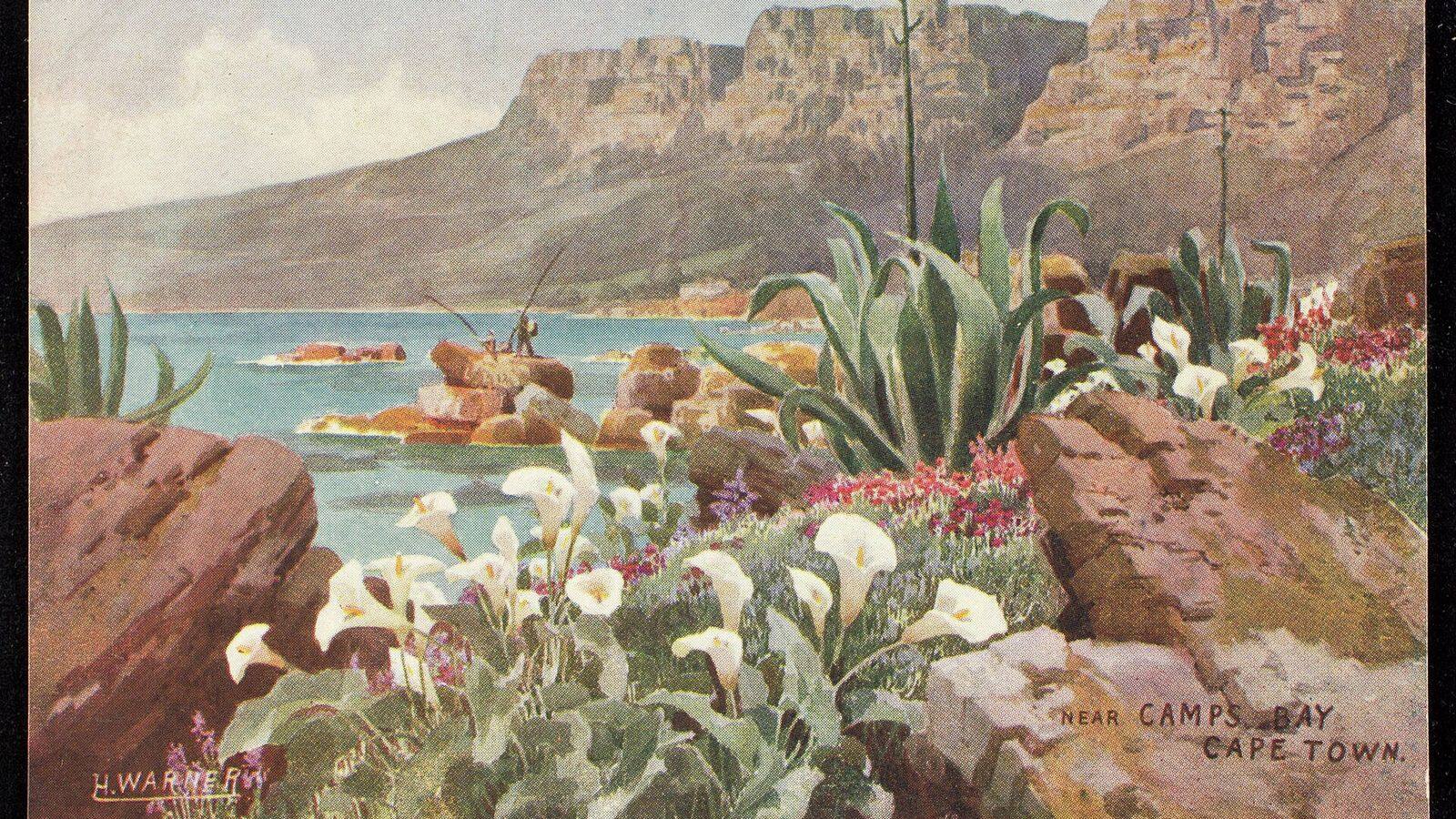 Het getijdenbad tussen de granieten rotsen aan de rand van Camps Bay